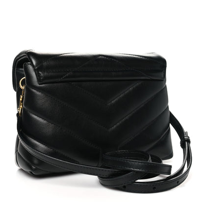 Saint Laurent Calfskin Y Quilted Monogram Toy Loulou Crossbody Bag Black 3 of 11