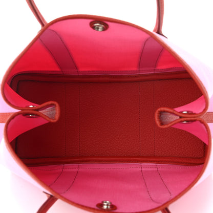 Hermes Toile Militaire Vache Country Garden Party Tote 30 Bubblegum Rouge Duchesse 5 of 11