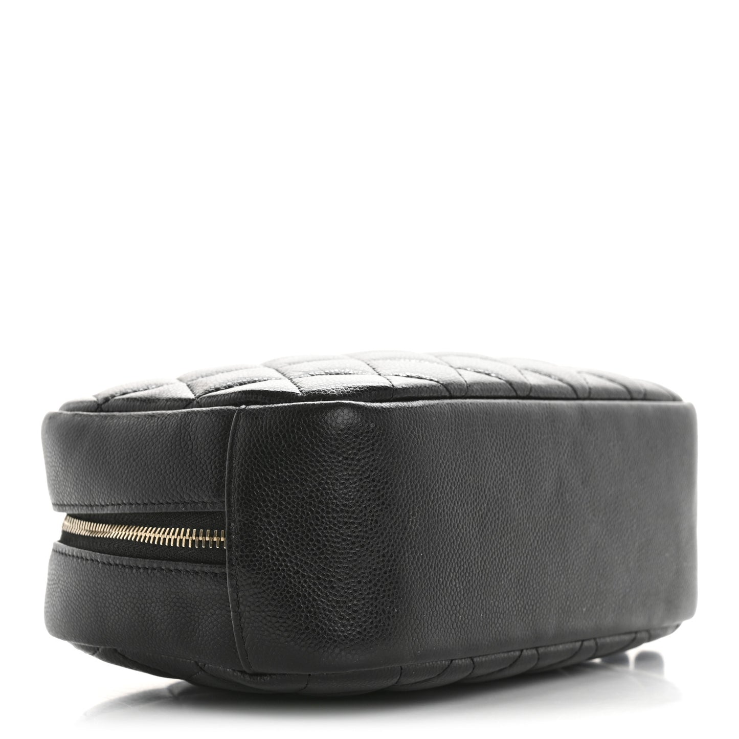 Caviar Quilted Medium Curvy Pouch Cosmetic Case Black