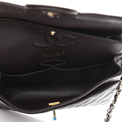 Chanel Caviar Quilted Medium Double Flap Dark Brown 4 of 9