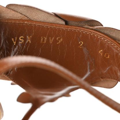Valentino Garavani Calfskin Atelier 03 Rose Edition Ankle Tie Thong Sandals 40 Cuoio 6 of 8