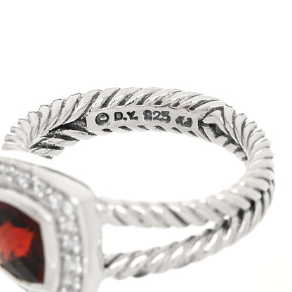David Yurman Sterling Silver Diamond Garnet 7mm Petite Albion Ring 52 6 5 of 5