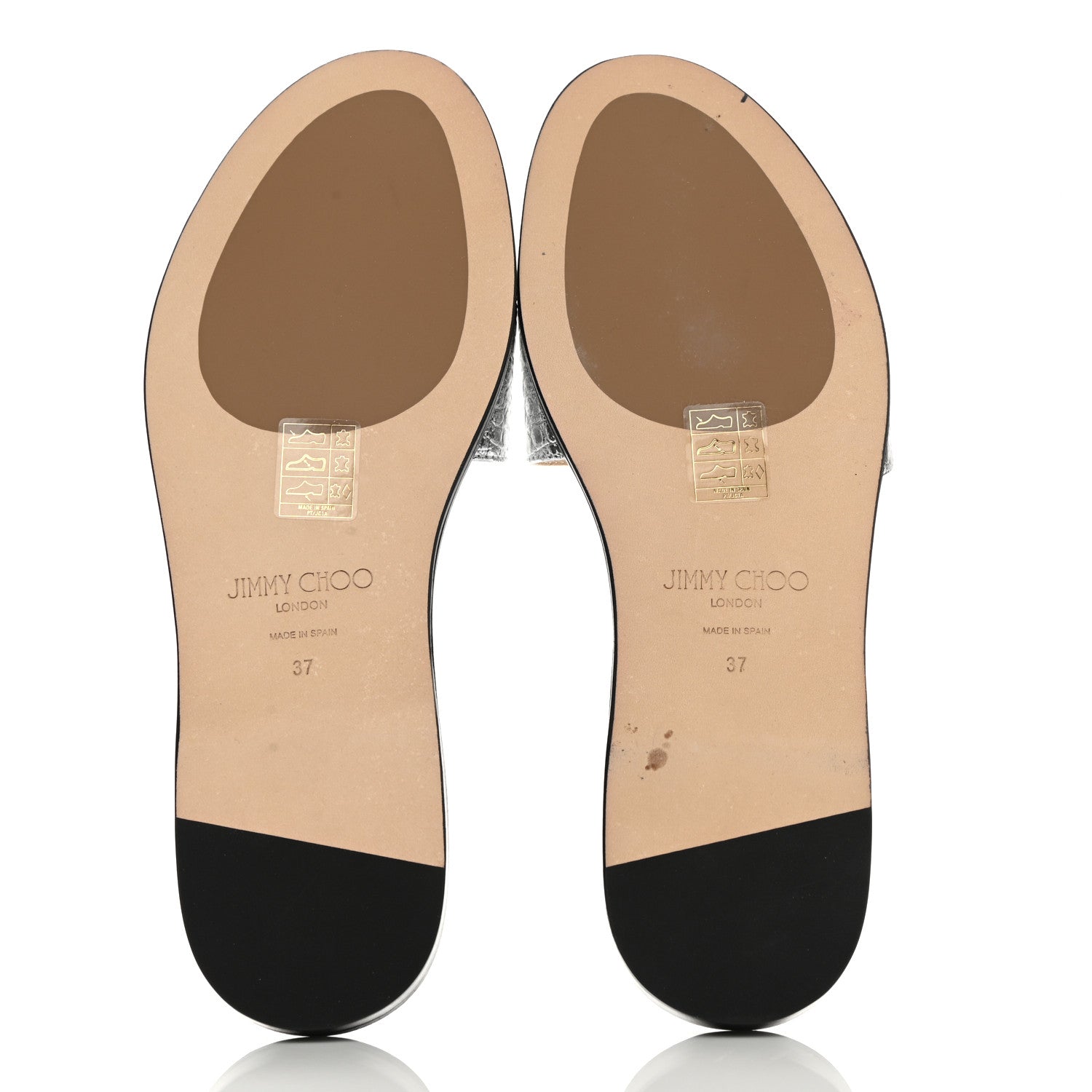 Jimmy Choo Metallic Crocodile Embossed Minea Flat Sandals 37 Silver 5 of 11