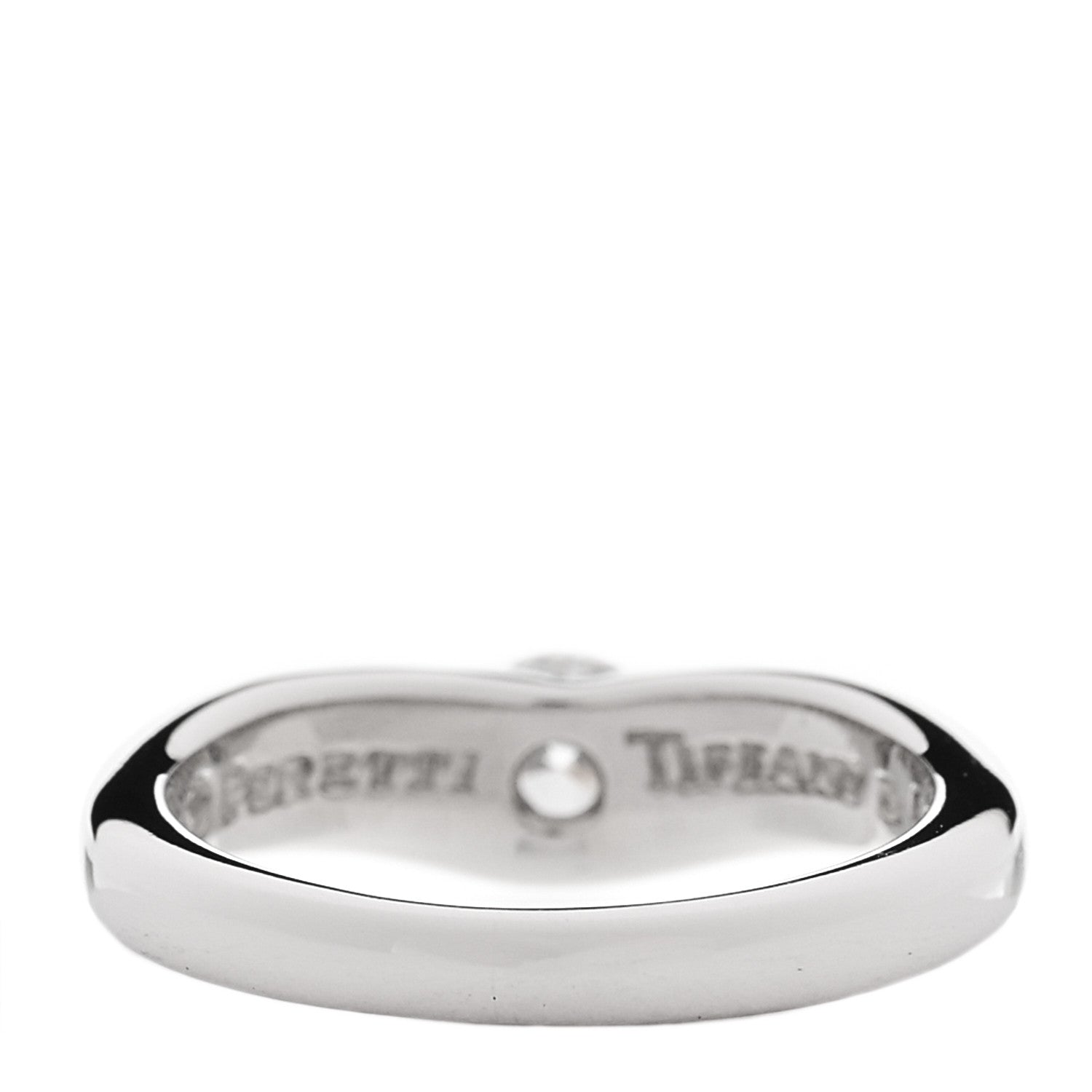 Tiffany Platinum Diamond Elsa Peretti Curved Band Ring 47 4.25 3 of 5