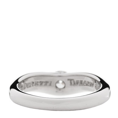 Tiffany Platinum Diamond Elsa Peretti Curved Band Ring 47 4.25 3 of 5