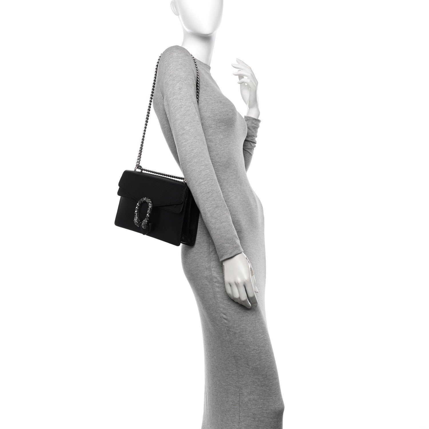 Gucci Pebbled Calfskin Small Dionysus Shoulder Bag Black 2 of 11