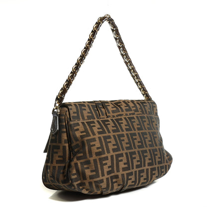 Fendi Zucca Patent Mia Shoulder Flap Tobacco 3 of 10