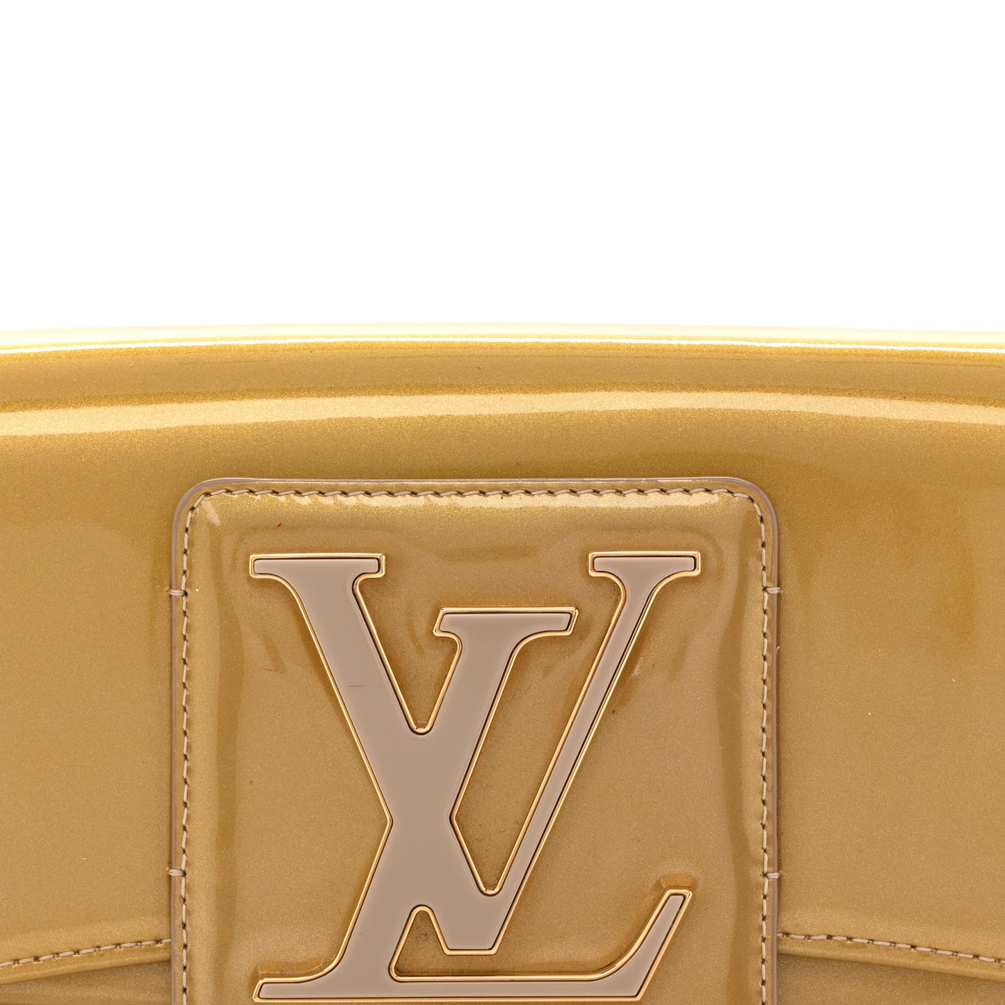 Patent Sobe Clutch Beige Poudre