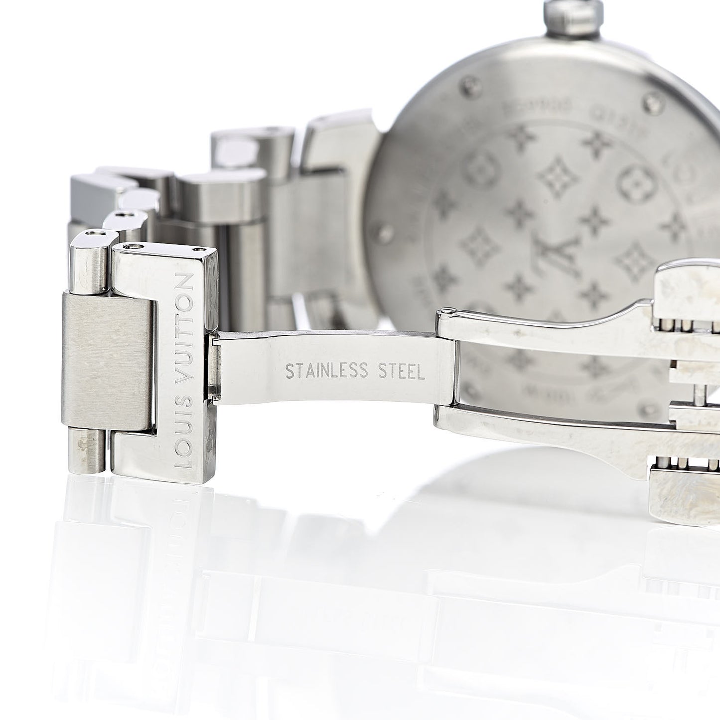 Stainless Steel Diamond 34mm Tambour Quartz Watch Black
