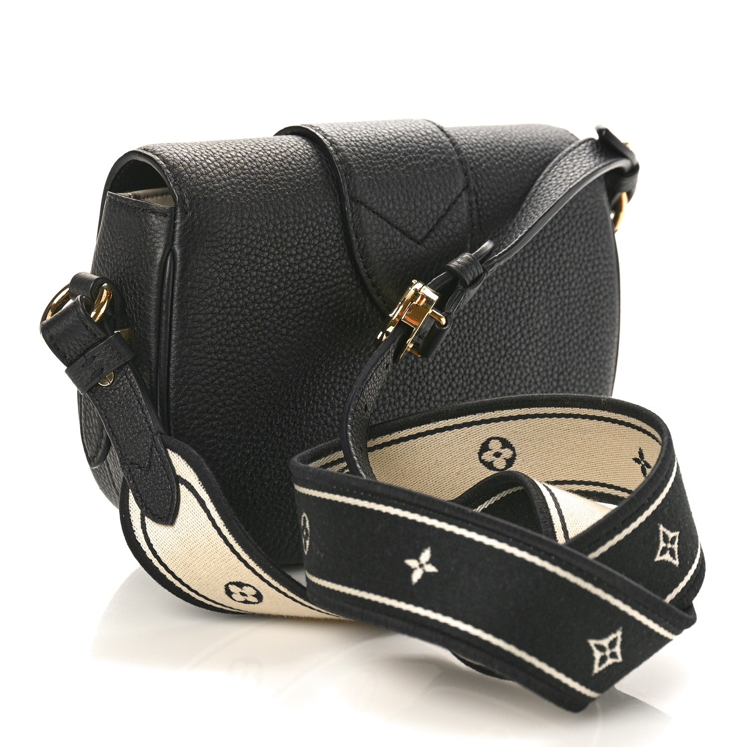 Louis Vuitton Grained Calfskin LV Pont 9 Soft PM Black 3 of 10