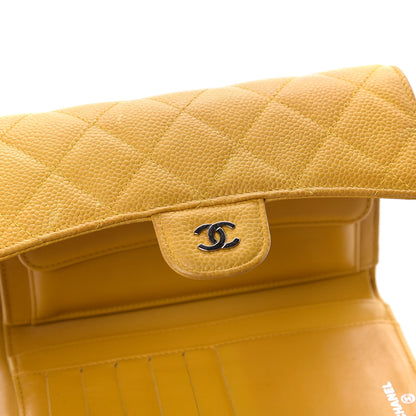 Chanel Iridescent Caviar Quilted Large Flap Wallet Yellow 17 of 18
