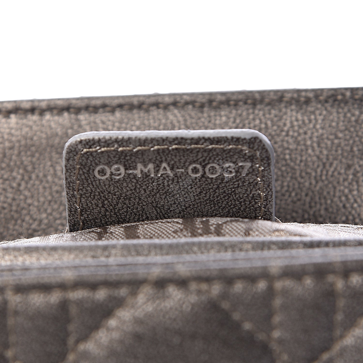 Christian Dior Metallic Lambskin Cannage Medium Lady Dior Gunmetal 6 of 15
