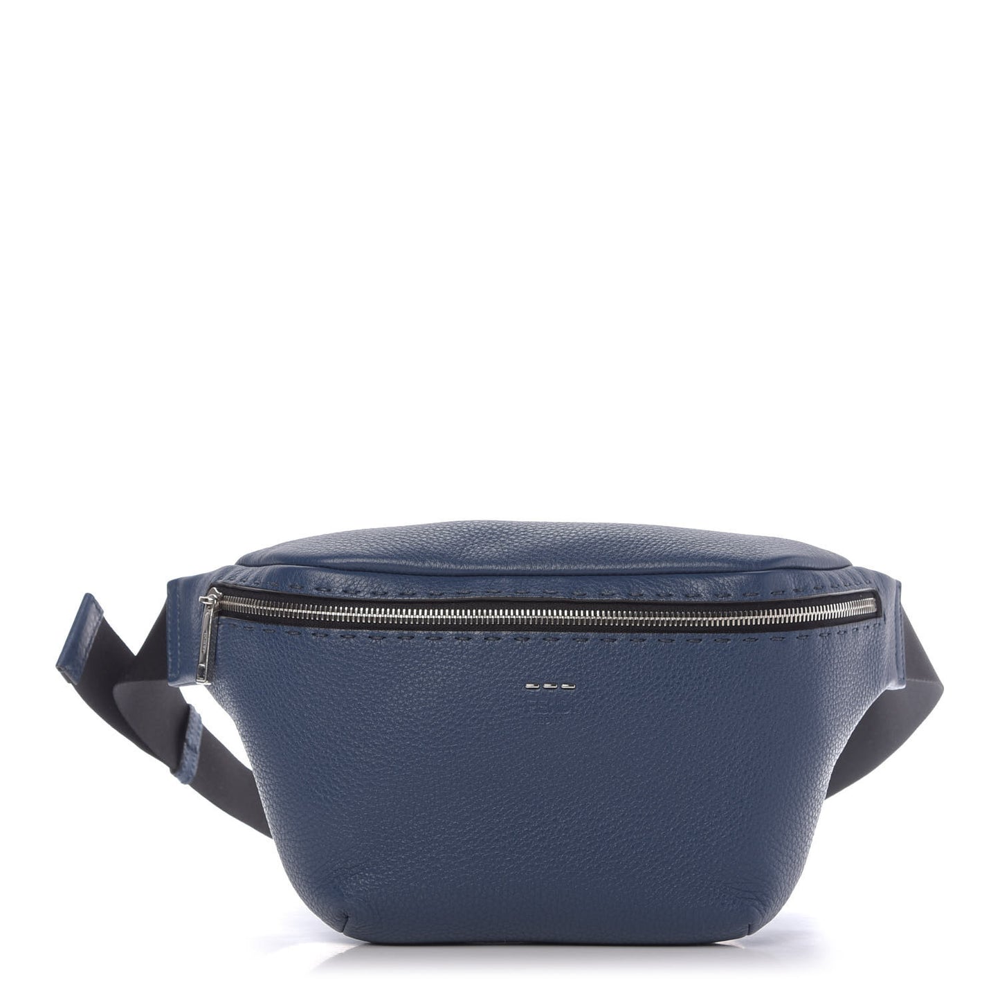 Cuoio Romano Selleria Metal Stitch Stamp Patch Belt Bag Blue Marine