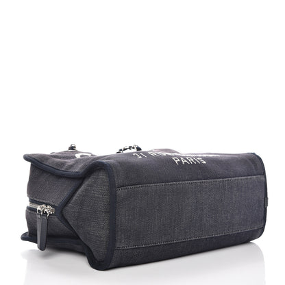 Chanel Denim Deauville Bowling Bag Dark Blue 5 of 17
