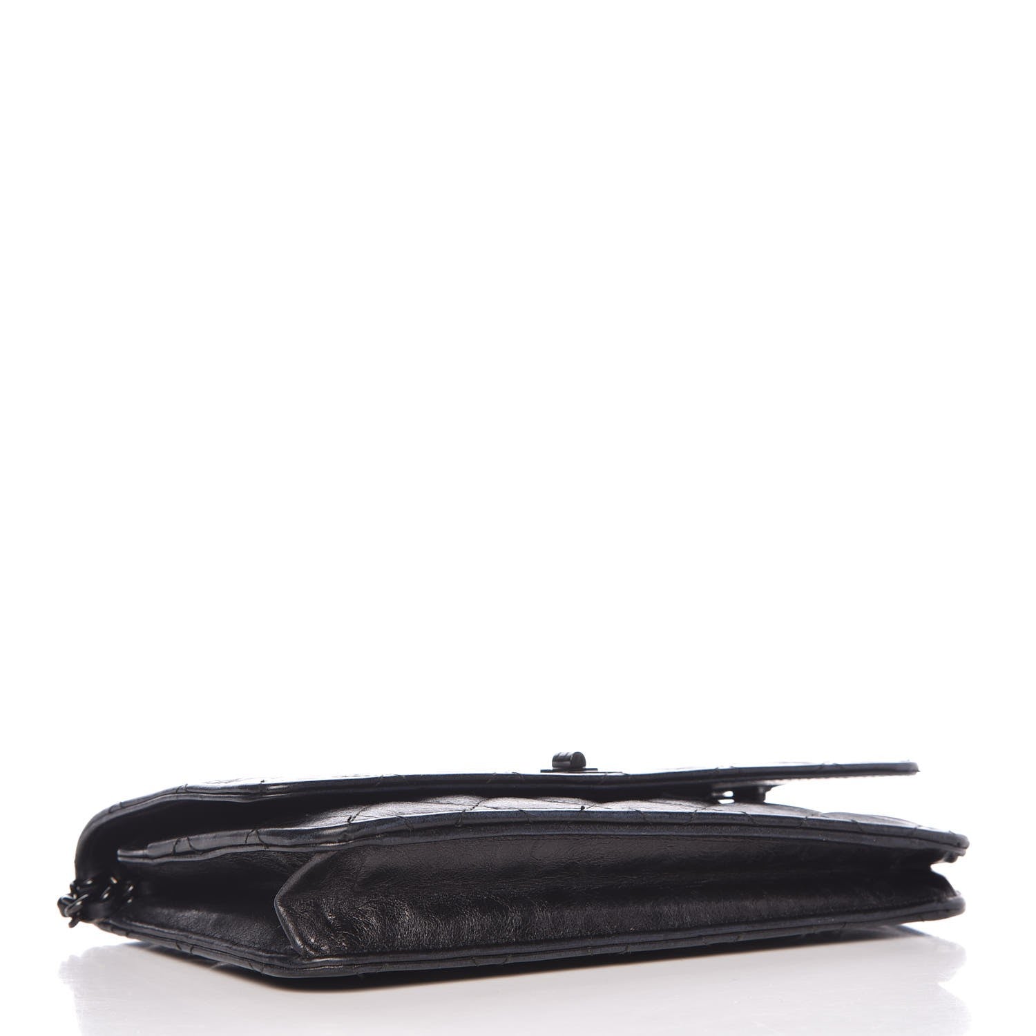 Chanel Aged Calfskin Quilted Reissue Wallet On Chain WOC So Black 4 of 9