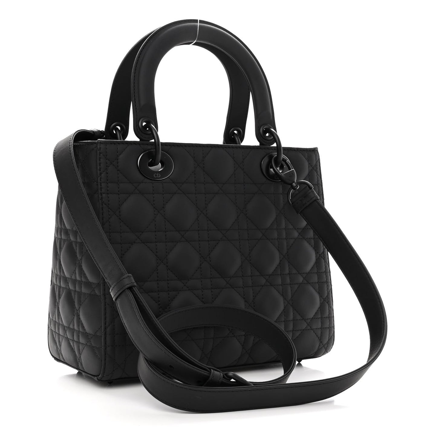 Ultra Matte Calfskin Cannage Medium Lady Dior Black