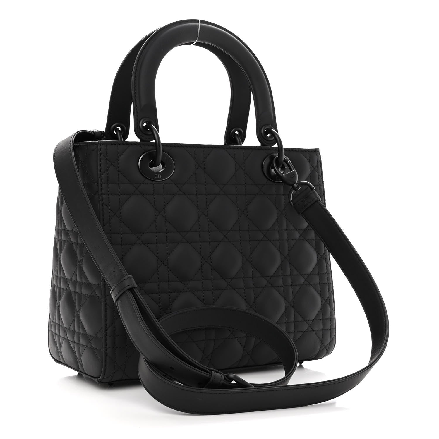 Christian Dior Ultra Matte Calfskin Cannage Medium Lady Dior Black 3 of 9