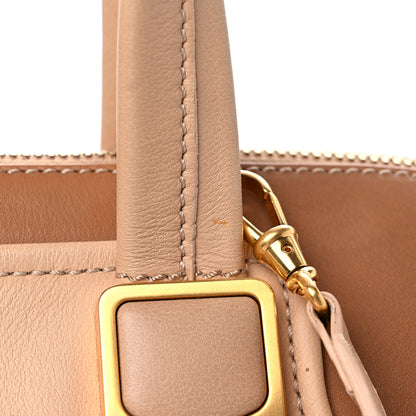 Fendi Capra Vitello Dolce Marmol Colorblock Small Chameleon Tote Cipria Makeup Camel 13 of 13