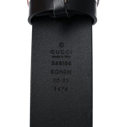 Gucci Selleria Calfskin Nickel Interlocking G 37mm Belt 80 32 Black 3 of 7