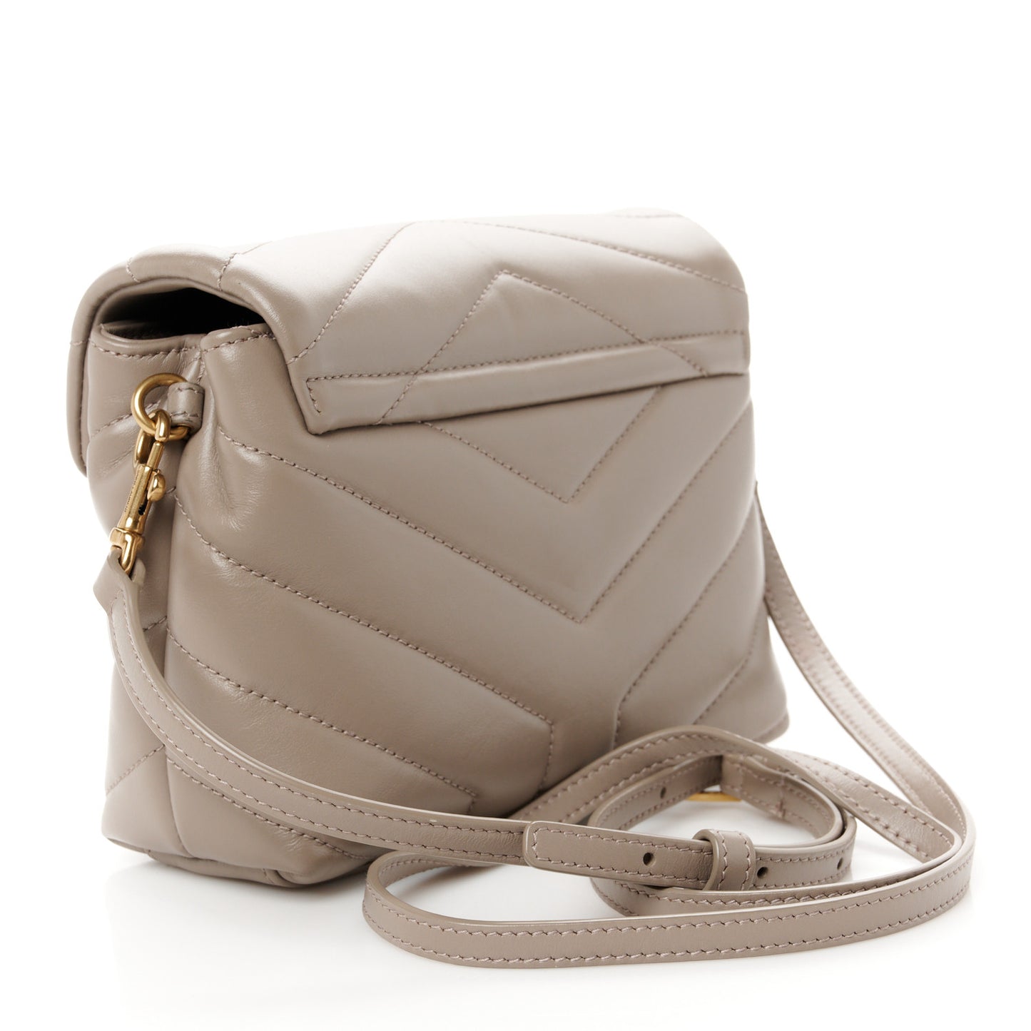 Calfskin Y Quilted Monogram Toy Loulou Crossbody Bag Dark Beige
