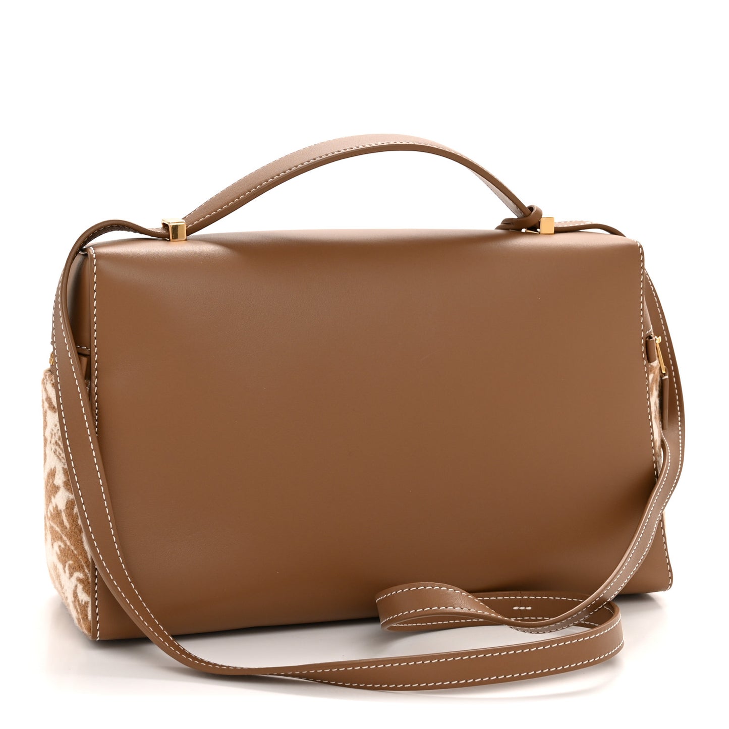 Calfskin Wool Cashmere Close Up Cardo Extra Bag L27 Golden Chestnut Sun Gold