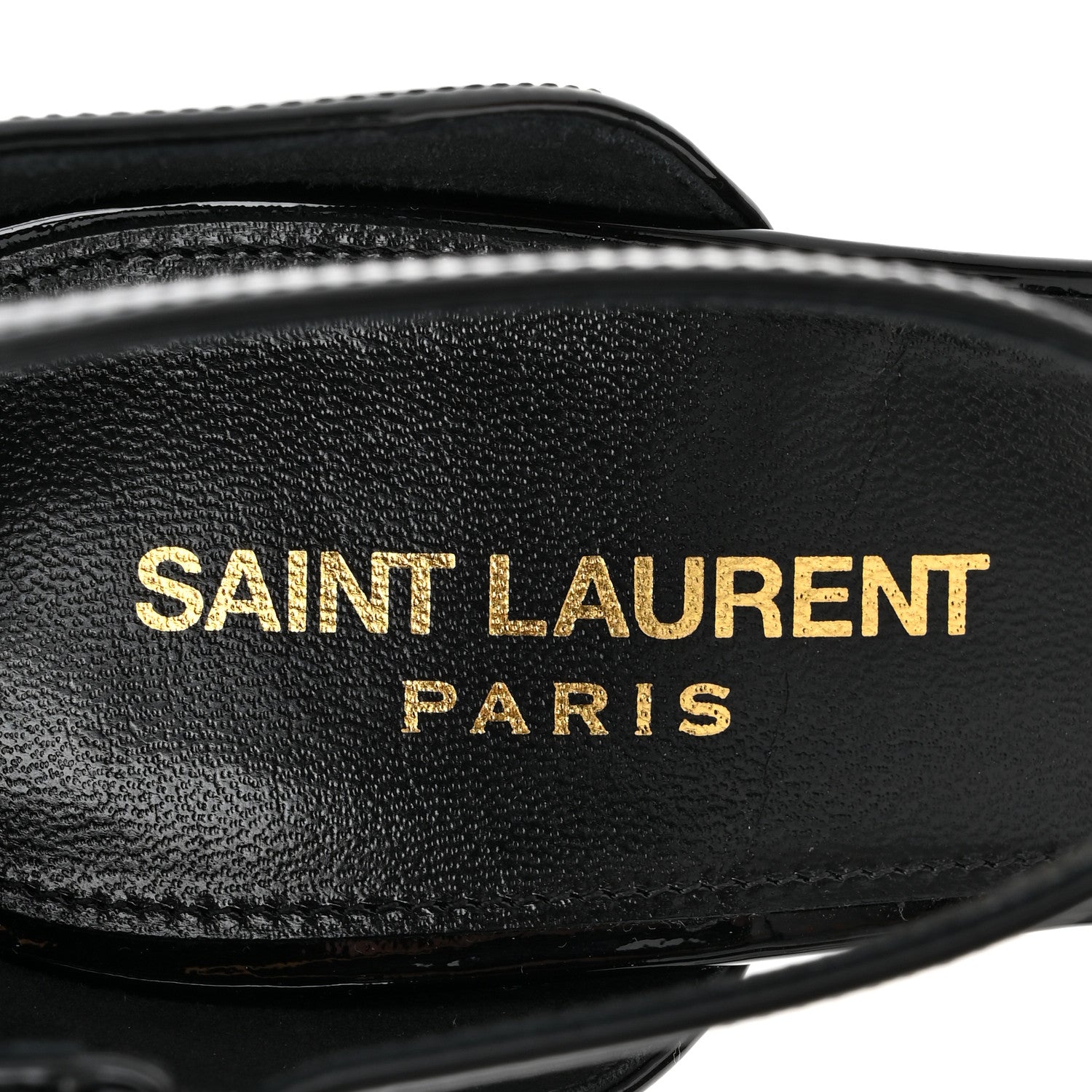 Saint Laurent Patent Calfskin Opyum 85 Sandals 38 Black 7 of 9