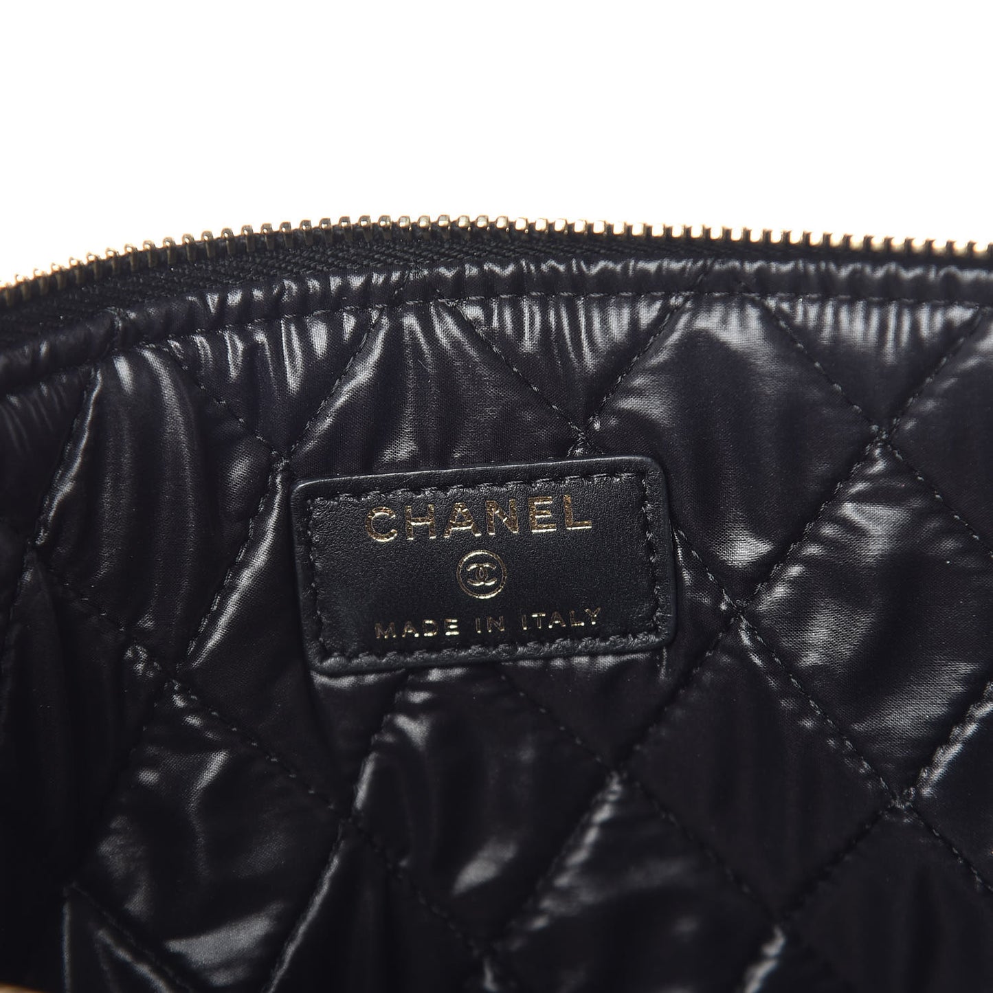 Lambskin Quilted Medium Casino Beauty CC Cosmetic Case Black