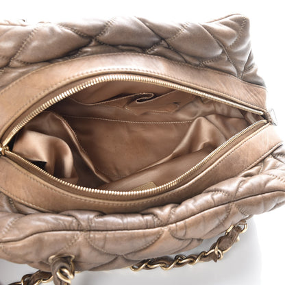Chanel Lambskin Bubble Quilt Bowler Dark Beige 5 of 9