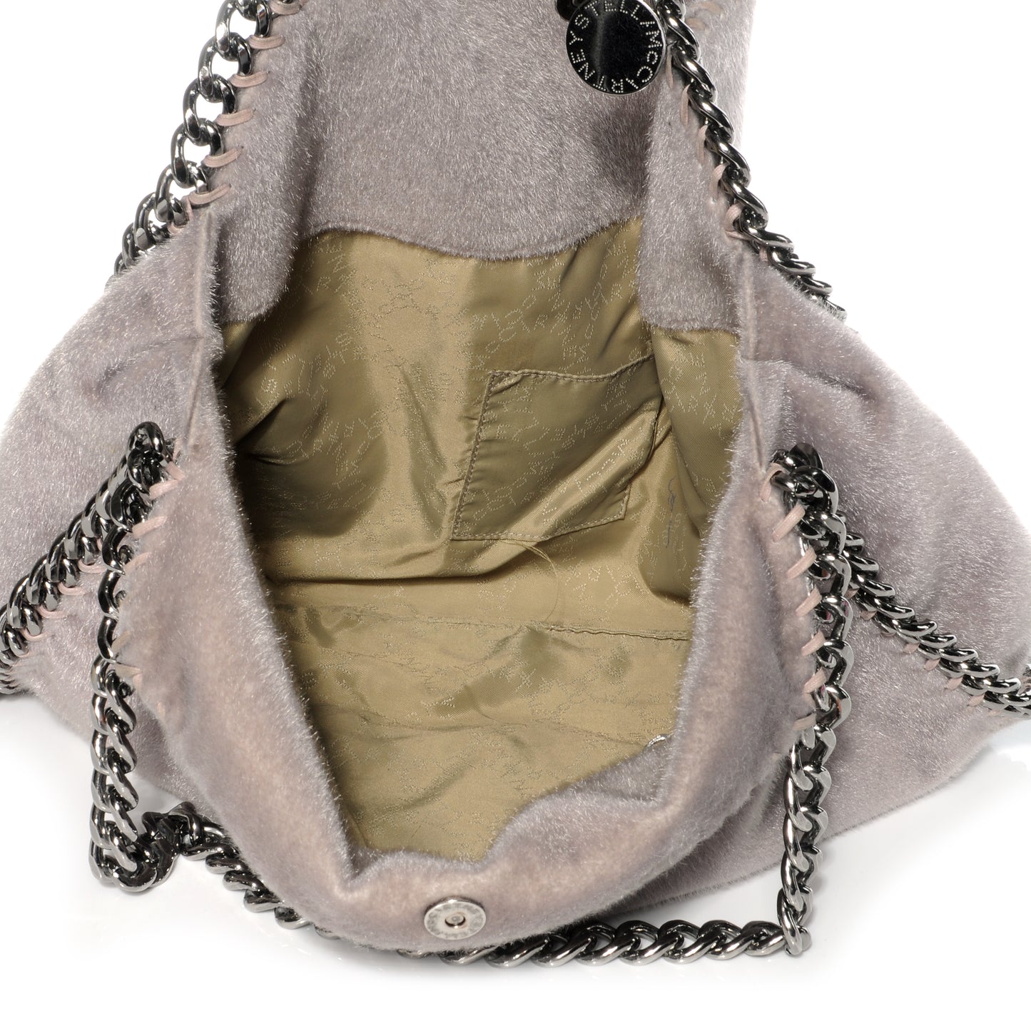 Faux Pony Hair Big Chain Falabella Grey