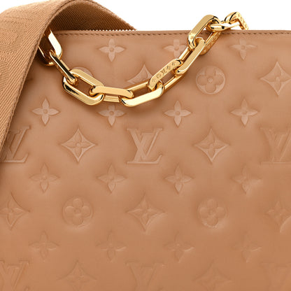 Louis Vuitton Lambskin Embossed Monogram Coussin PM Camel 9 of 11