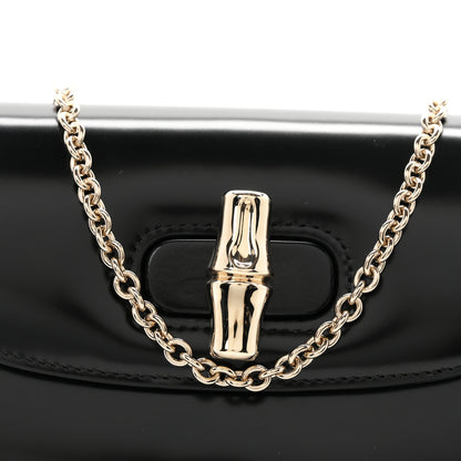 Gucci Shiny Calfskin Small Bamboo Night Bag Black 8 of 10