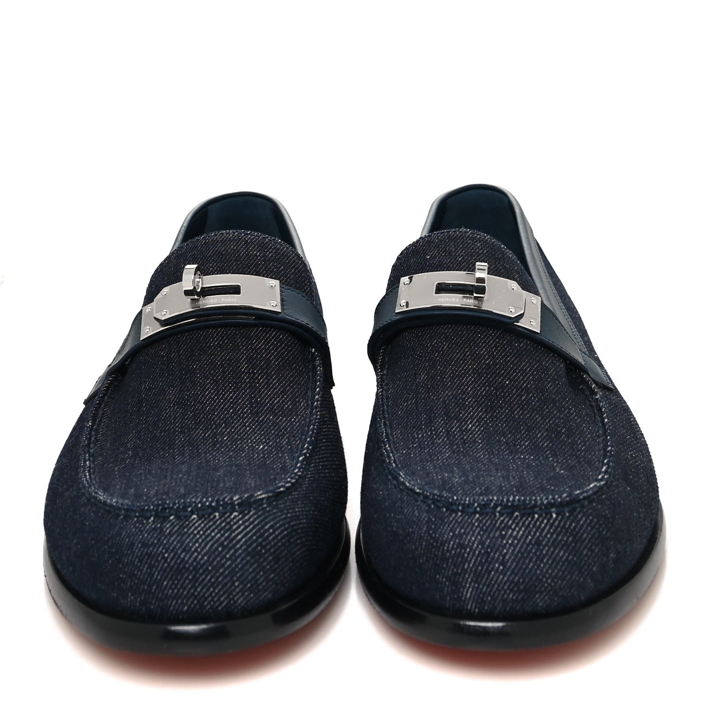 Denim Canvas Calfskin Mens Destin Loafer 43 Bleu Brut Bleu Céleste