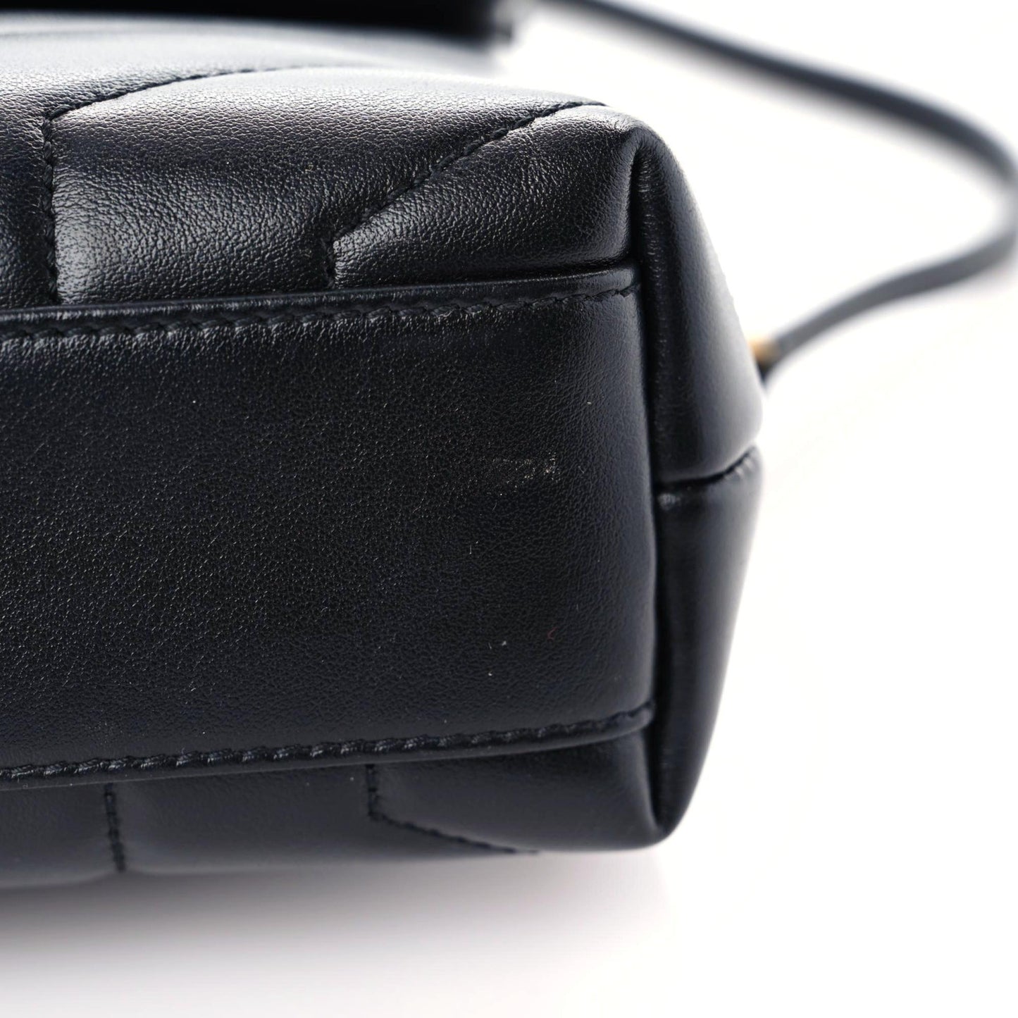 Calfskin Y Quilted Monogram Toy Loulou Crossbody Bag Black