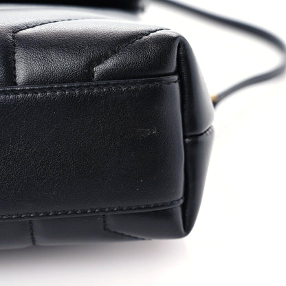 Saint Laurent Calfskin Y Quilted Monogram Toy Loulou Crossbody Bag Black 7 of 13