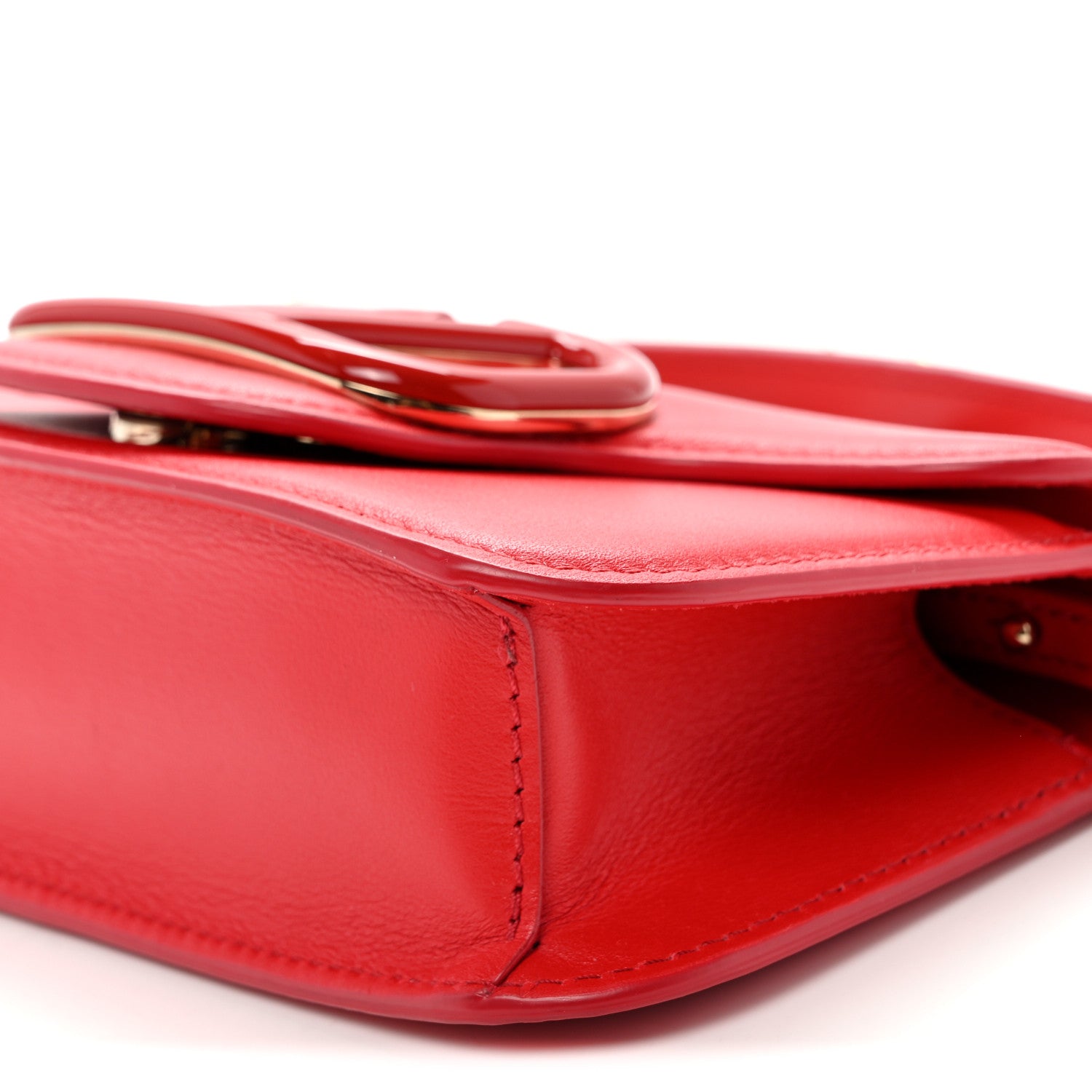 Valentino Garavani Calfskin Enamel Vlogo Small Loco Shoulder Bag Rouge Pur 9 of 9