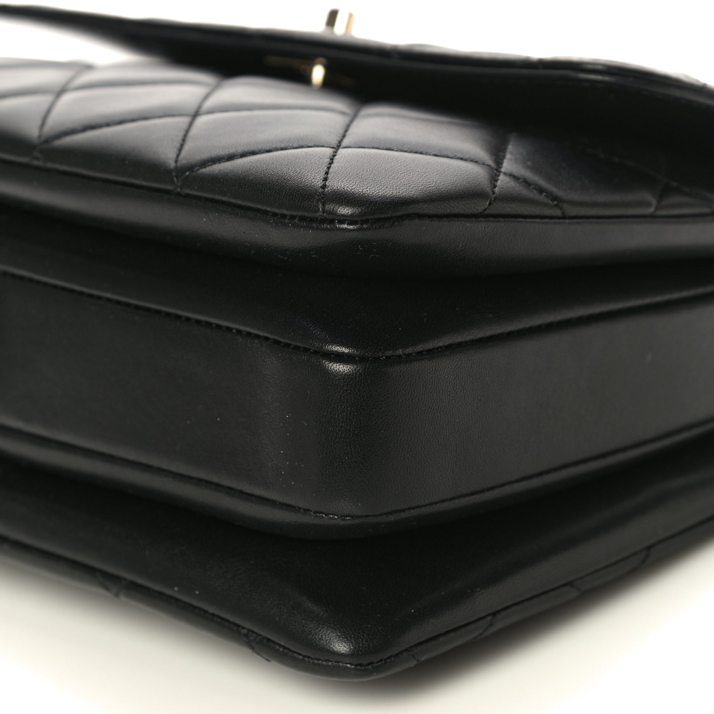 Lambskin Quilted Small Trendy CC Dual Handle Flap Bag Black