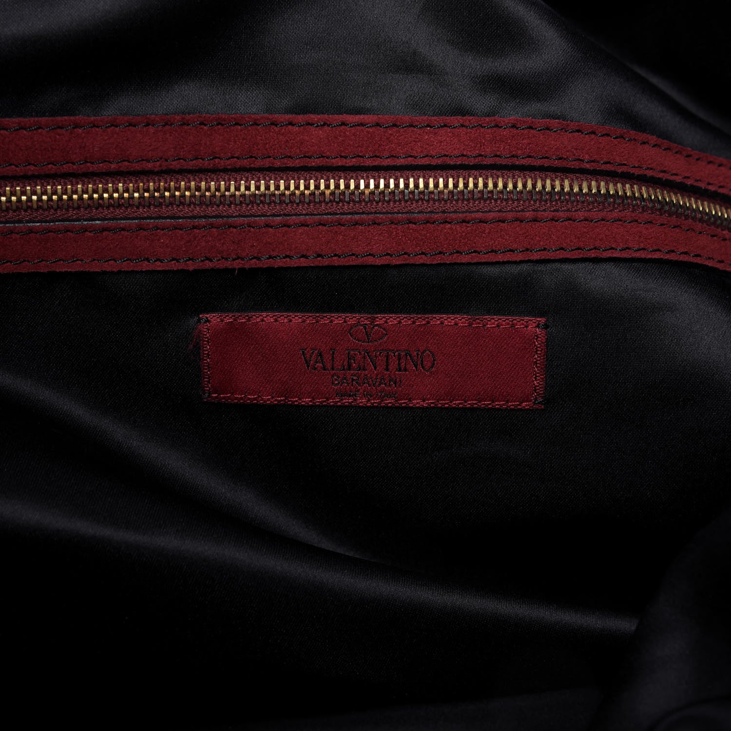 Valentino Garavani Suede Bow Hobo Dark Red 8 of 9