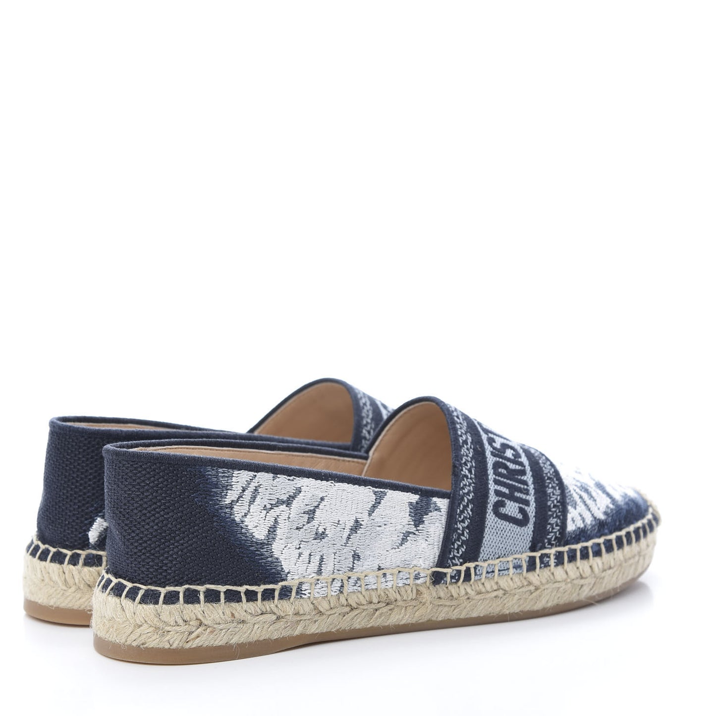 Canvas Tie and Dior Embroidered Granville 15mm Espadrilles 38 Denim