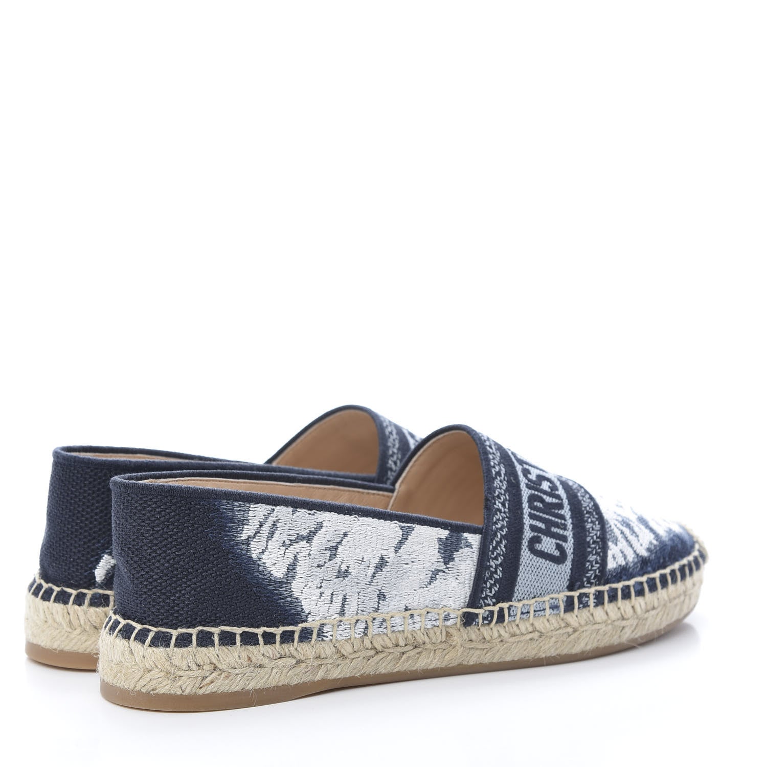 Christian Dior Canvas Tie and Dior Embroidered Granville 15mm Espadrilles 38 Denim 4 of 9