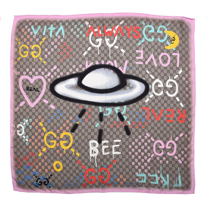 Gucci Silk Twill GG Monogram Real GG UFO Square Scarf Multicolor 1 of 4
