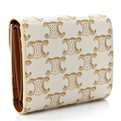 Celine Triomphe Canvas Small Triomphe Wallet White 3 of 9