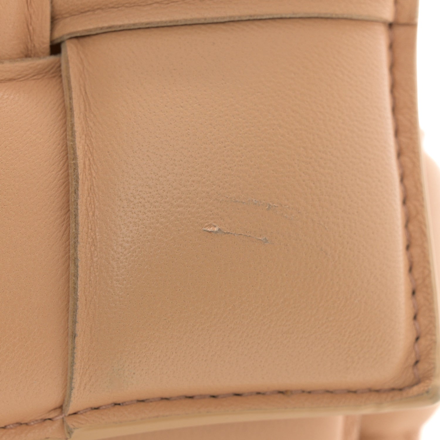 Bottega Veneta Lambskin Maxi Intreccio Padded Chain Cassette Crossbody Bag Almond 11 of 15