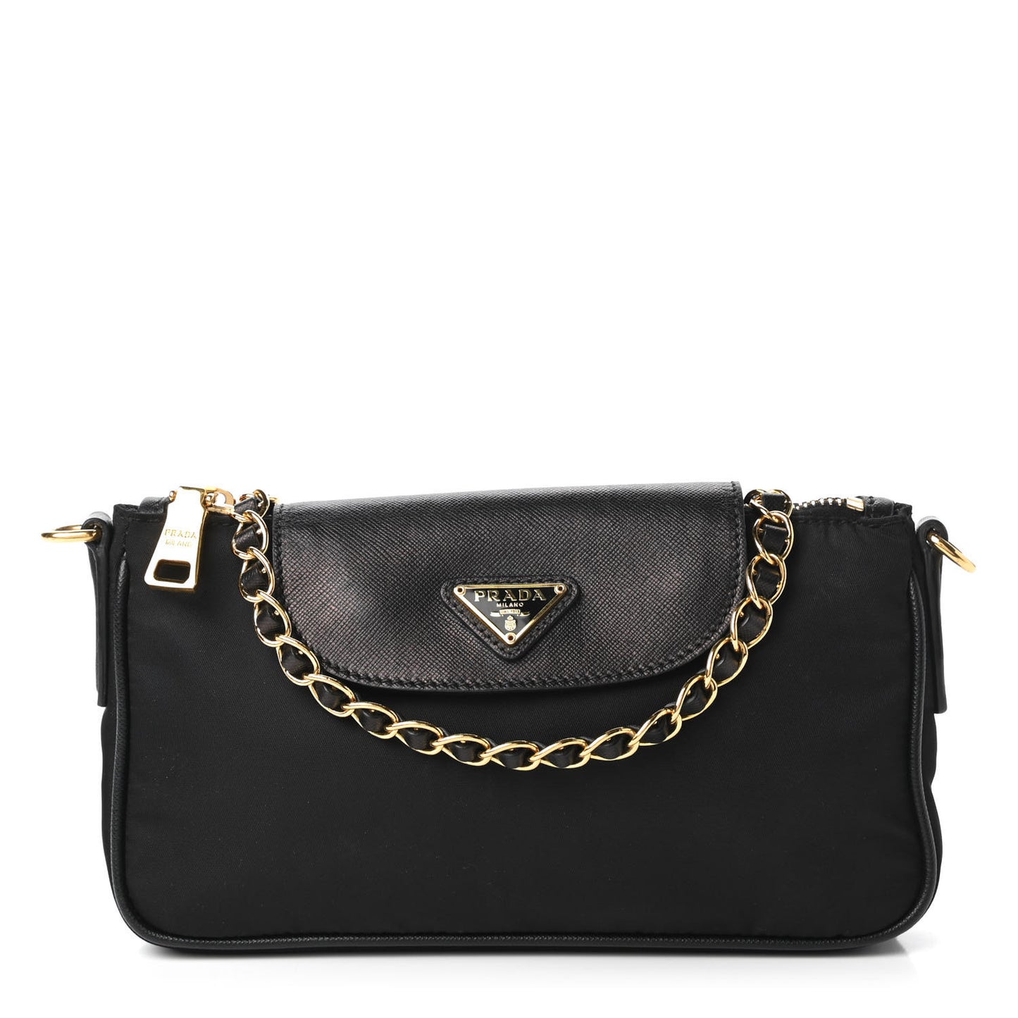Tessuto Nylon Saffiano Crossbody Bag Black