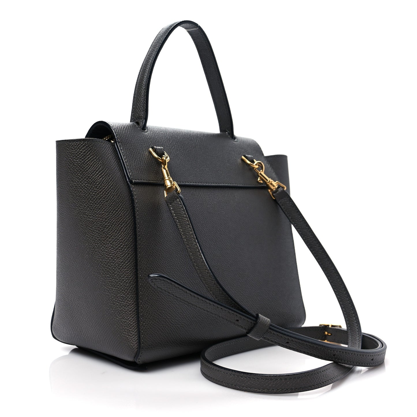 Grained Calfskin Nano Belt Bag Grey