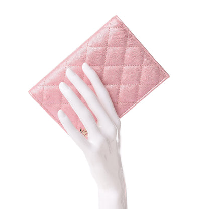 Chanel Iridescent Caviar Quilted Passport Holder Pink 2 of 8