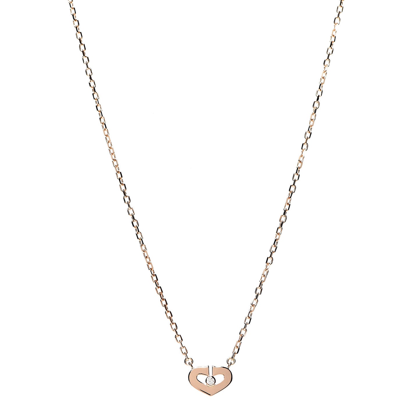 18K Pink Gold Diamond XS Hearts and Symbols Necklace