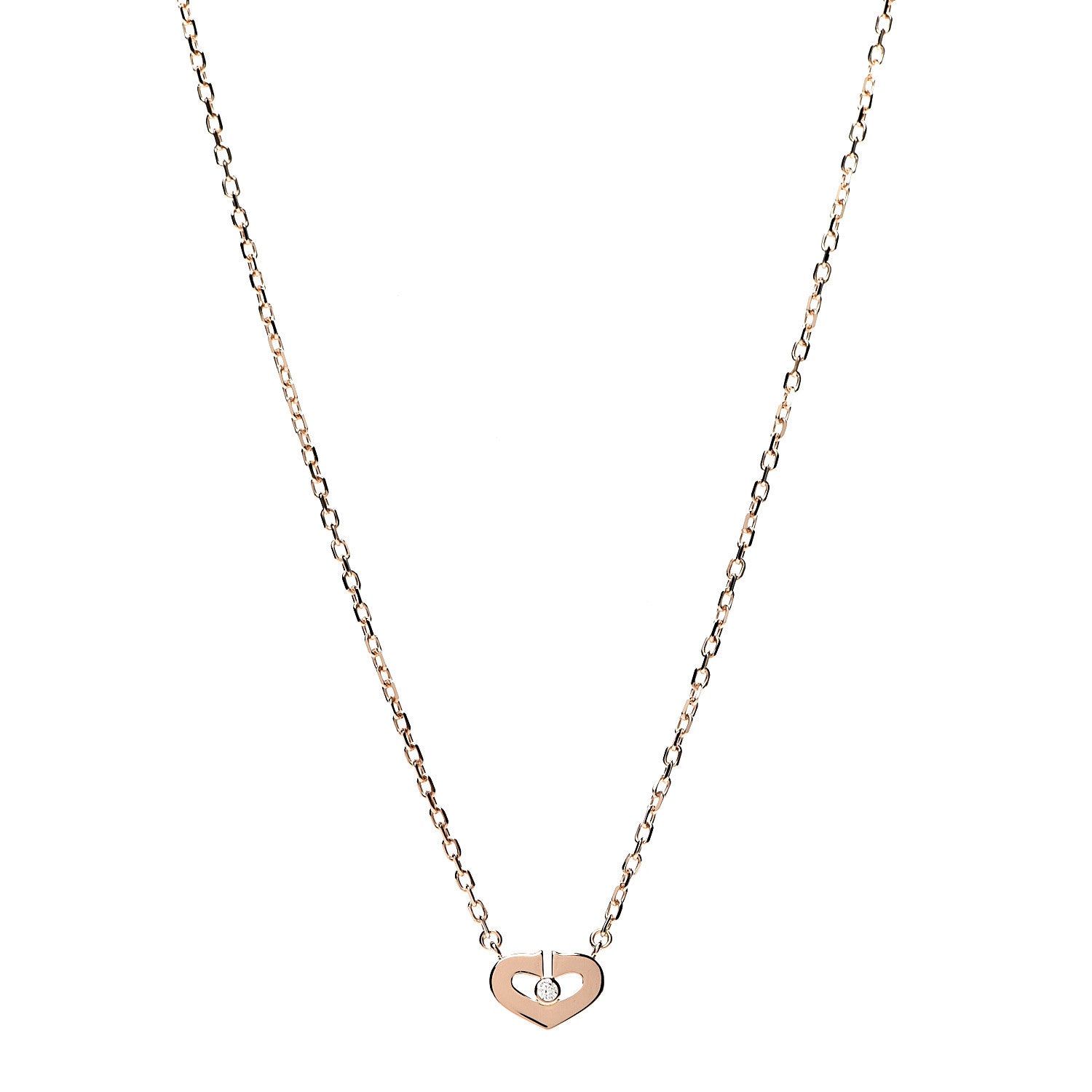 Cartier 18K Pink Gold Diamond XS Hearts and Symbols Necklace 1 of 5