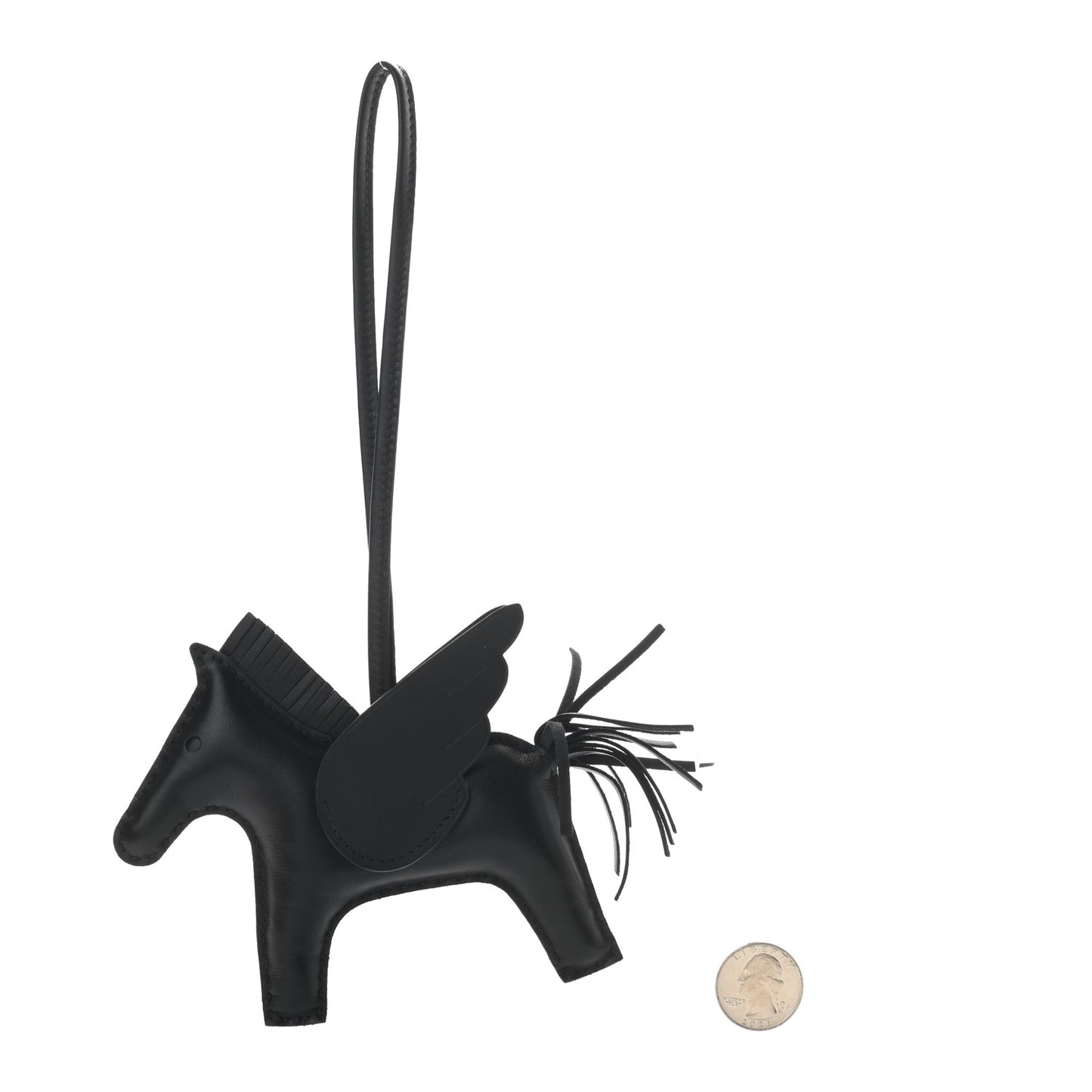 Milo Lambskin Grigri Rodeo Pegase Horse Bag Charm MM So Black
