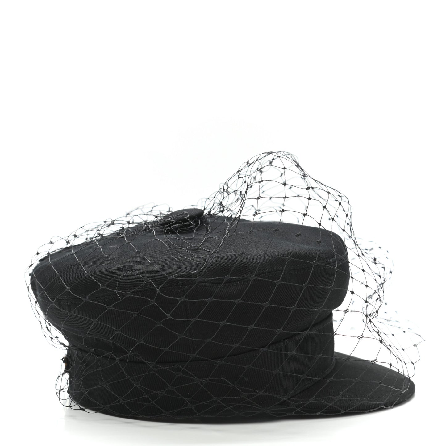 Cotton Canvas Arty Cap with Veil 57 Black