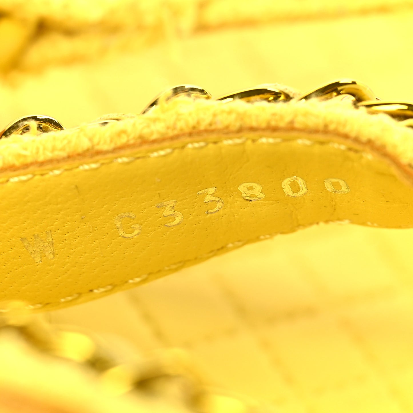Tweed Chain Sandals 37.5 Yellow